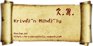 Kriván Mihály névjegykártya