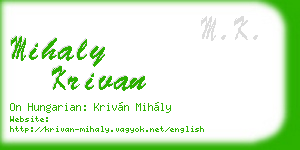 mihaly krivan business card
